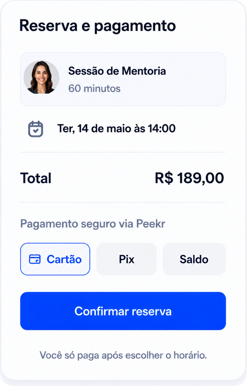 Reserva e pagamento